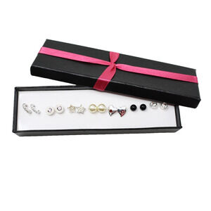 Avon Spring Sparkler 7 Pair Earring Set New in Black and Pink Gift Box - Hey Viv
